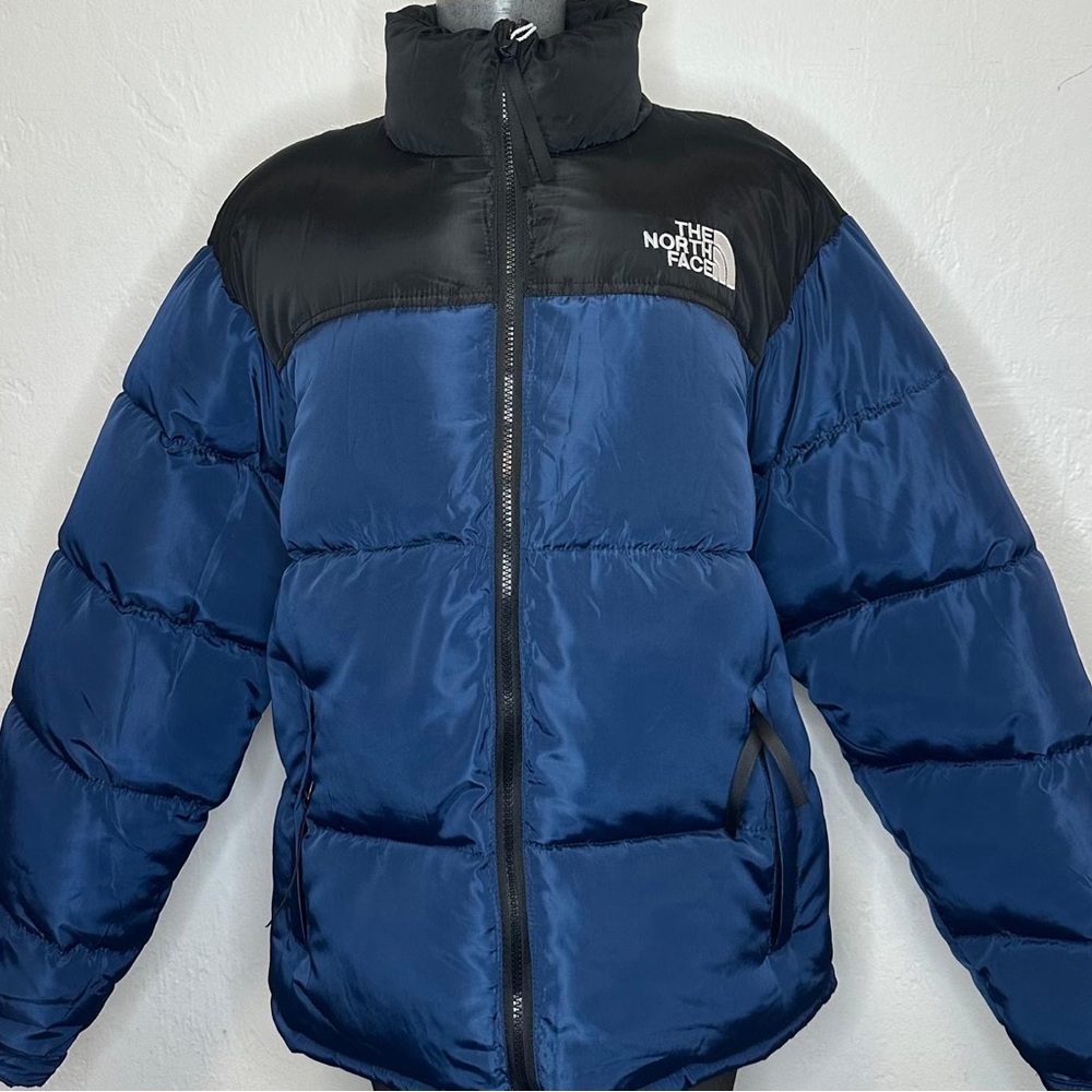 The North Face Blue and Black Down Puffer Jacket